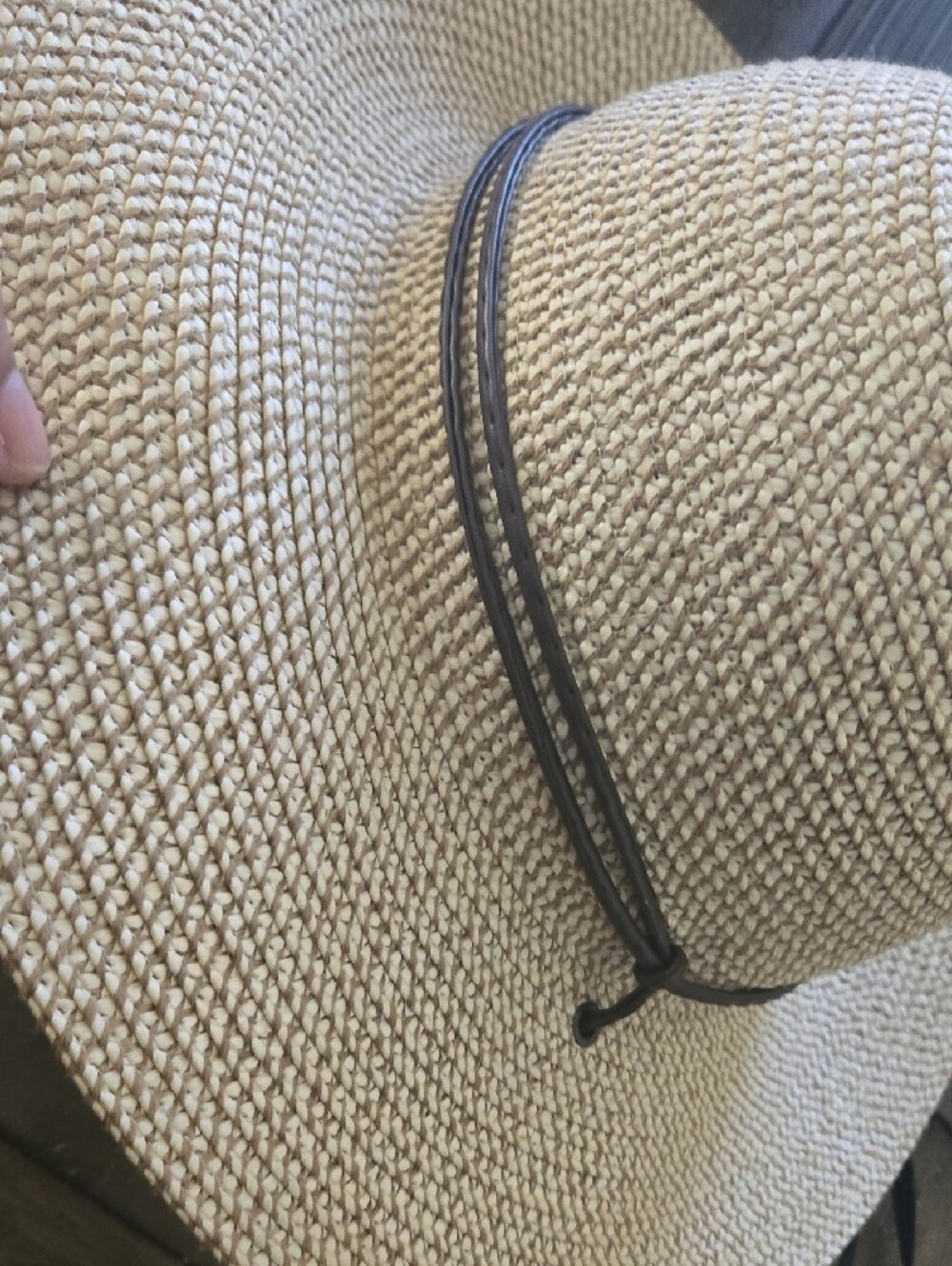 Eclipse Natural Straw Sun Hat with Black Trim - Picture 3 of 4